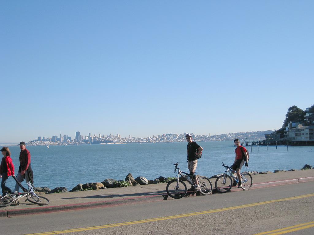 IMG_1955 Ergin and Dincer in Sausalito against view of San Francisco